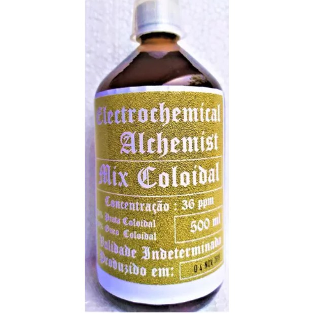 Coloidal Mix  PRATA + OURO ( Prata COLOIDAL 36 PPM 50% + Ouro COLOIDAL 25 PPM 50% ) ENVASADO EM VIDRO FARMACEUTICO  500 Ml em Oferta na Shopee