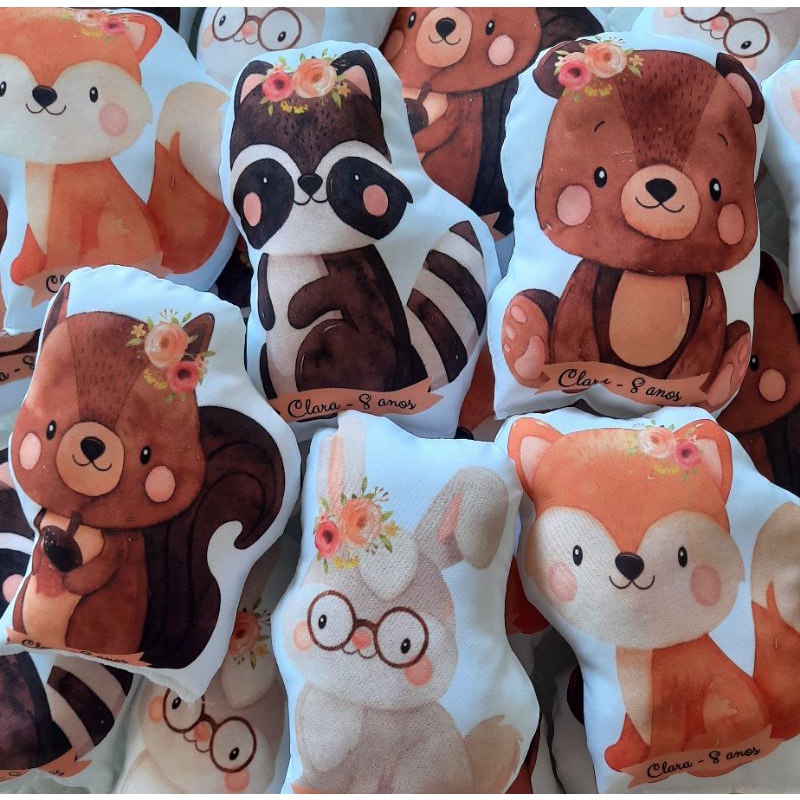 Almofadinhas bosque encantado 15cm para lembrancinha em Oferta na Shopee