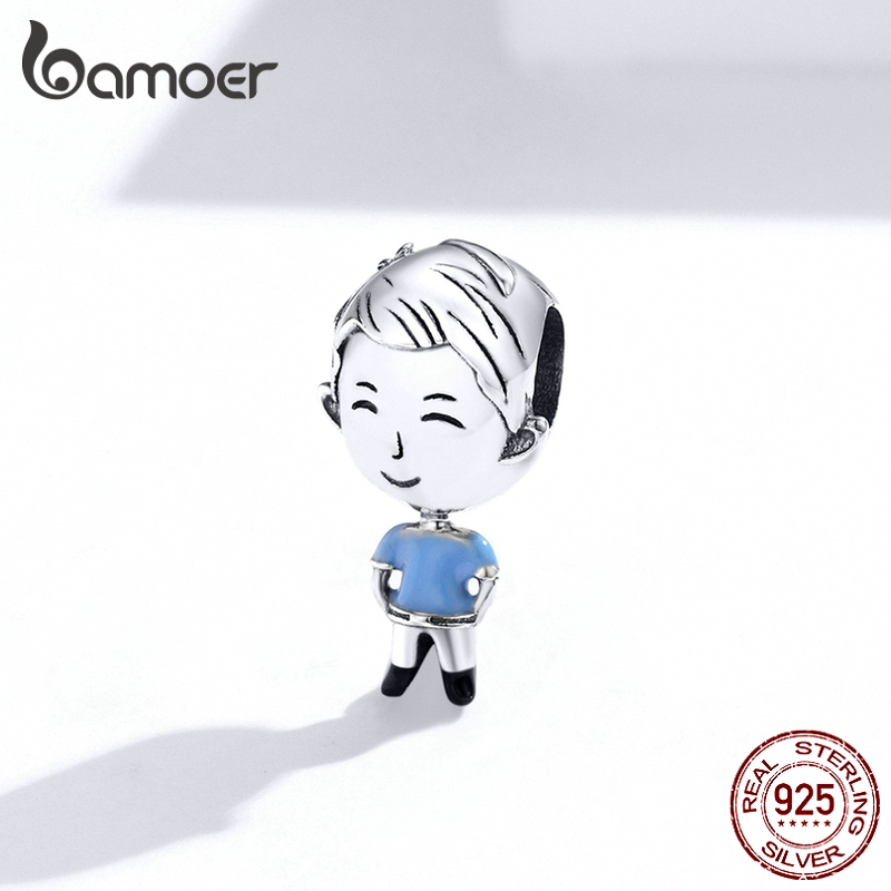 Bamoer Pingentes de Figura Prata 925 para Braceletes - Pai Homem · foto 2