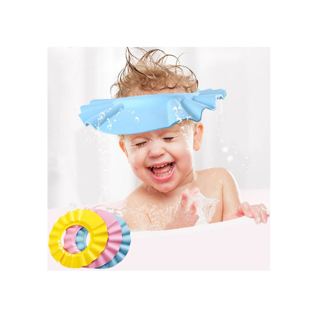 Chapéu De Banho Protetor Viseira Lava Cabeça Bebês Crianças Proteção dos olhos e ouvidos do bebê Diversão Brincadeira