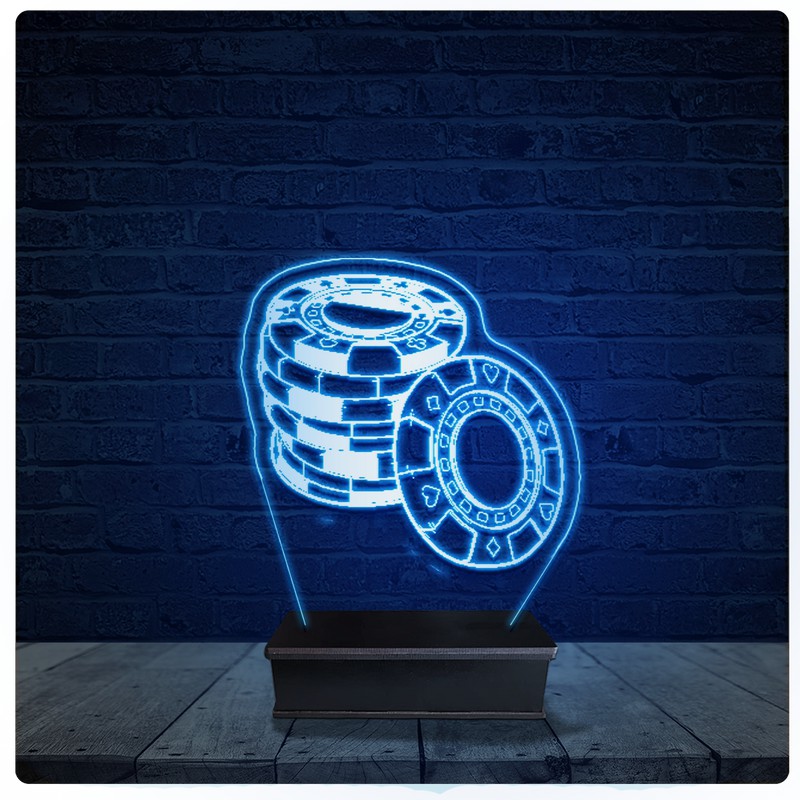 Luminária Led Acrilico Abajur - Poker Baralho Troféu 06