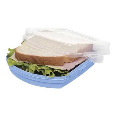 Porta Lanche Único Com Duas Opções De Uso Armazenamento De Alimentos Preserva O Seu Sanduíche Ou Organizador De Frios Na Geladeira - Jaguar Utilidades
