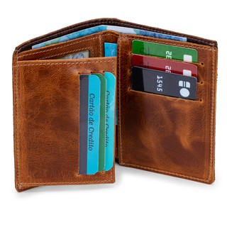 Carteira Masculina Vertical 6 Cartões,cnh,Rg Couro Legitimo