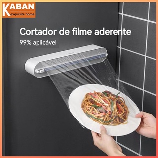 Cortador De Película Aderente , Ventosa Parede Pendurado Cozinha Artefato , Divisor De Folha De Papel Agarram Cortador de filme aderente Suporte de filme aderente Cozinha doméstica geladeira de parede com sucção magnética
