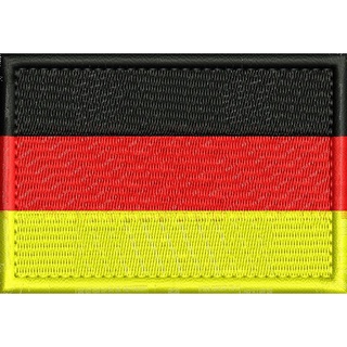 Patch bordado 8x5,5cm bandeira Alemanha oficial com CARRAPICHO, para costurar ou termocolante