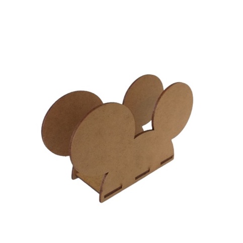 Porta Guardanapo Mickey Kit 5 peças Mdf Crú Montado Decoração Lembrancinha Centro de Mesa