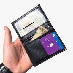 Carteira Masculina Pequena Slim, Porta Cartão, CNH.
