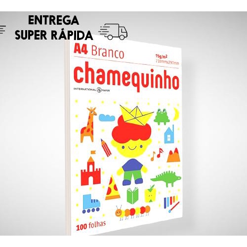 Papel Sulfite Chamequinho Branco A4 75g 210mmx297mm Pacote Com 100 Folhas Folha Branca Shopee 5650