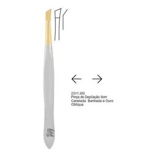 Pinça Depilação 9cm Ponta Oblíquoa Ouro 2311.303 Edel Solingen - Envio Imediato