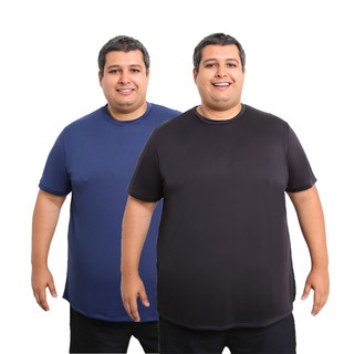 Kit 2 Camisetas Plus Size Dry Fit Poliéster Corrida Academia