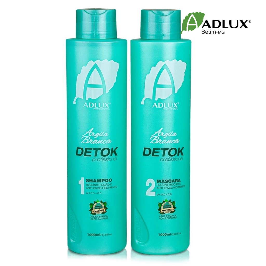 Kit Argila Branca Detok Botox Profissional – 2 Passos ADLUX