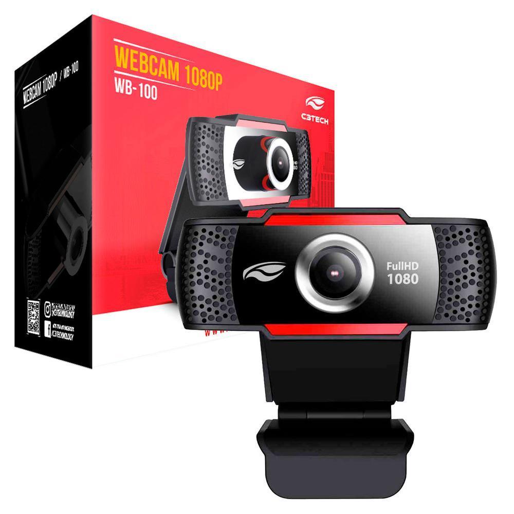 Web Cam Usb Full Hd 1080p Wb-100bk Com Microfone Preto C3tech