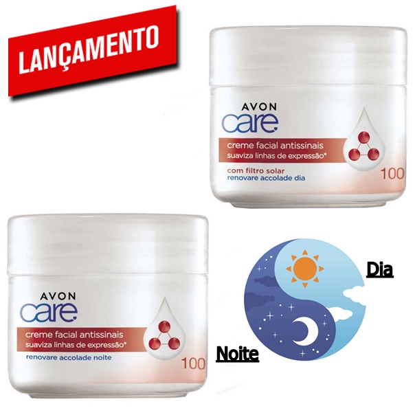 Creme Hidratante Facial Antissinais Care Avon Reduz linhas de Expressão /Dia  ou noite 100g | Shopee Brasil