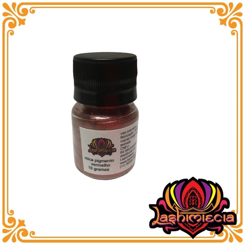 mica cosmético pigmento natual mineral vermelho 10 gramas