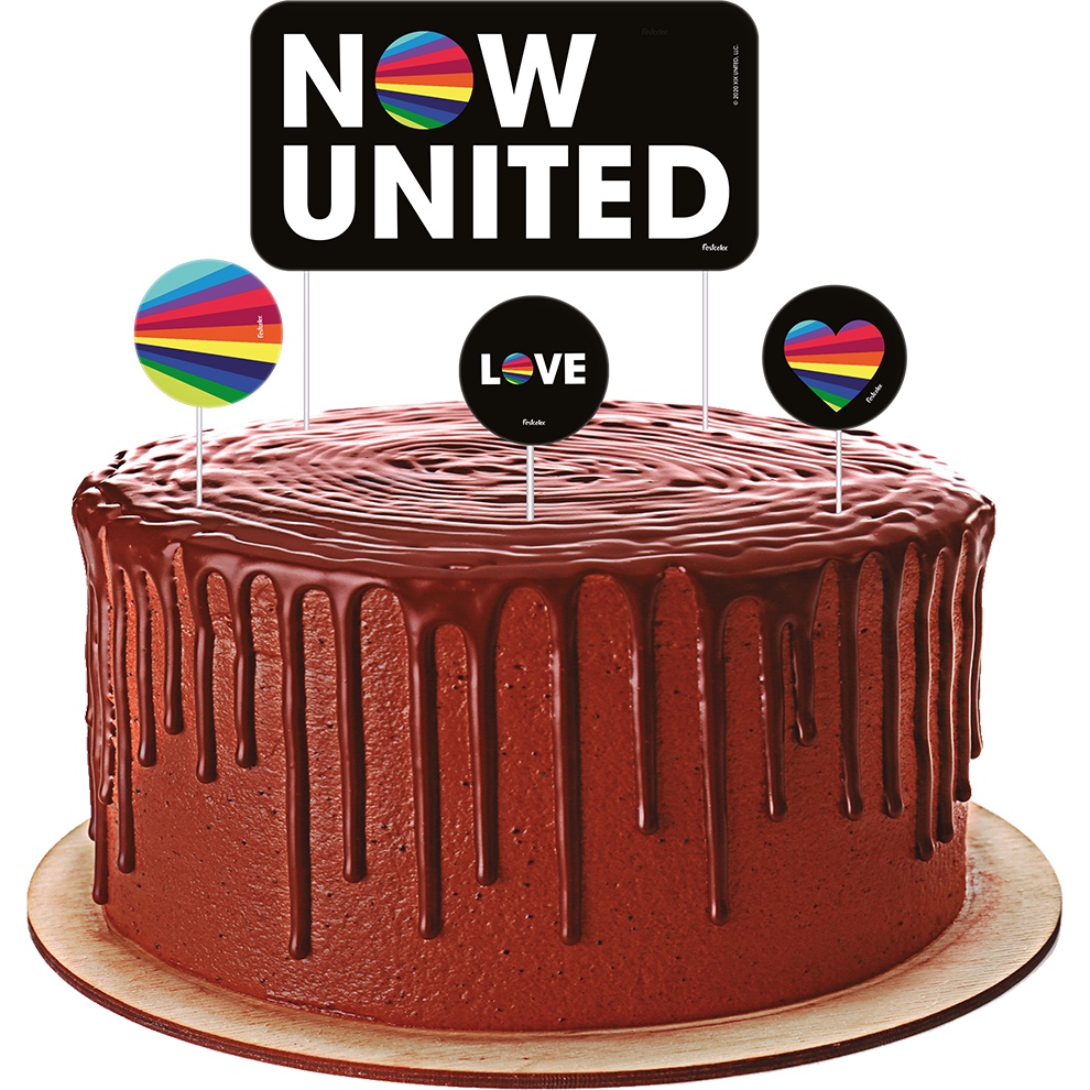 Topo para bolo Festa Now United 4 Uni Festcolor - Inspire sua Festa Loja