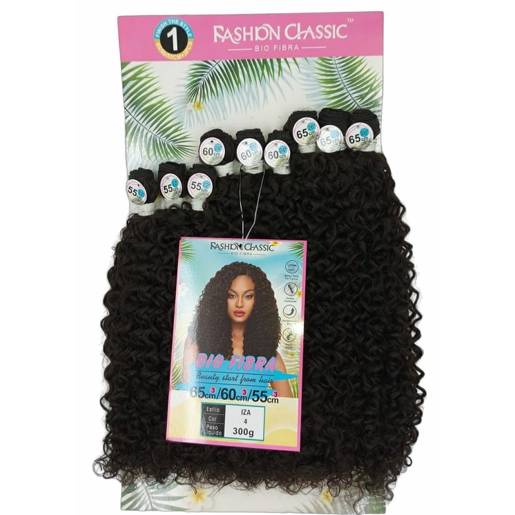 Cabelo Cacheado Biofibra Iza Fashion Classic Sleek Castanho Claro