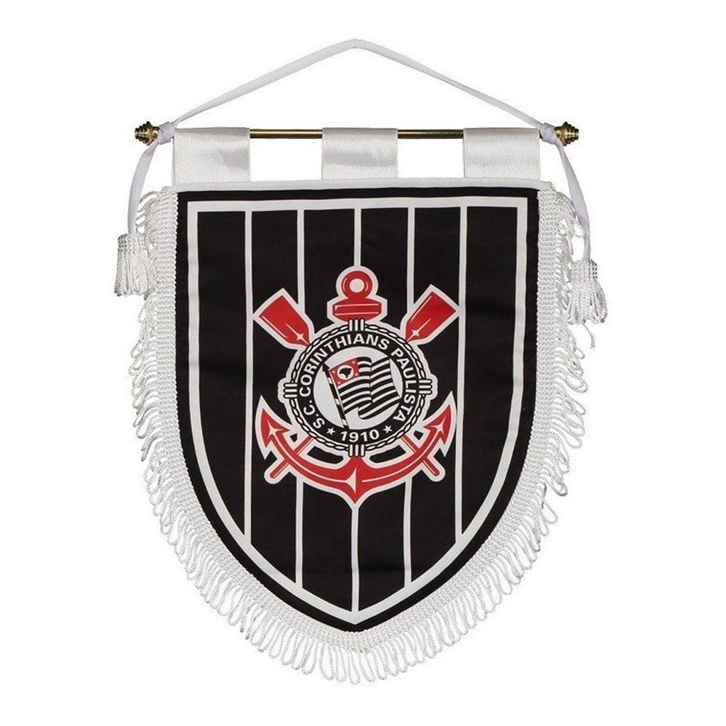 Flâmula Oficial Licenciado 30X22cm do Clube Corinthians Preto