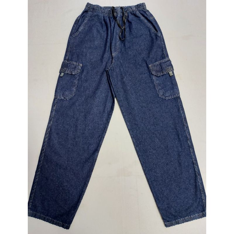 Calça Jeans Cargo Masculina Plus Size Com Elástico Extra em Oferta na Shopee