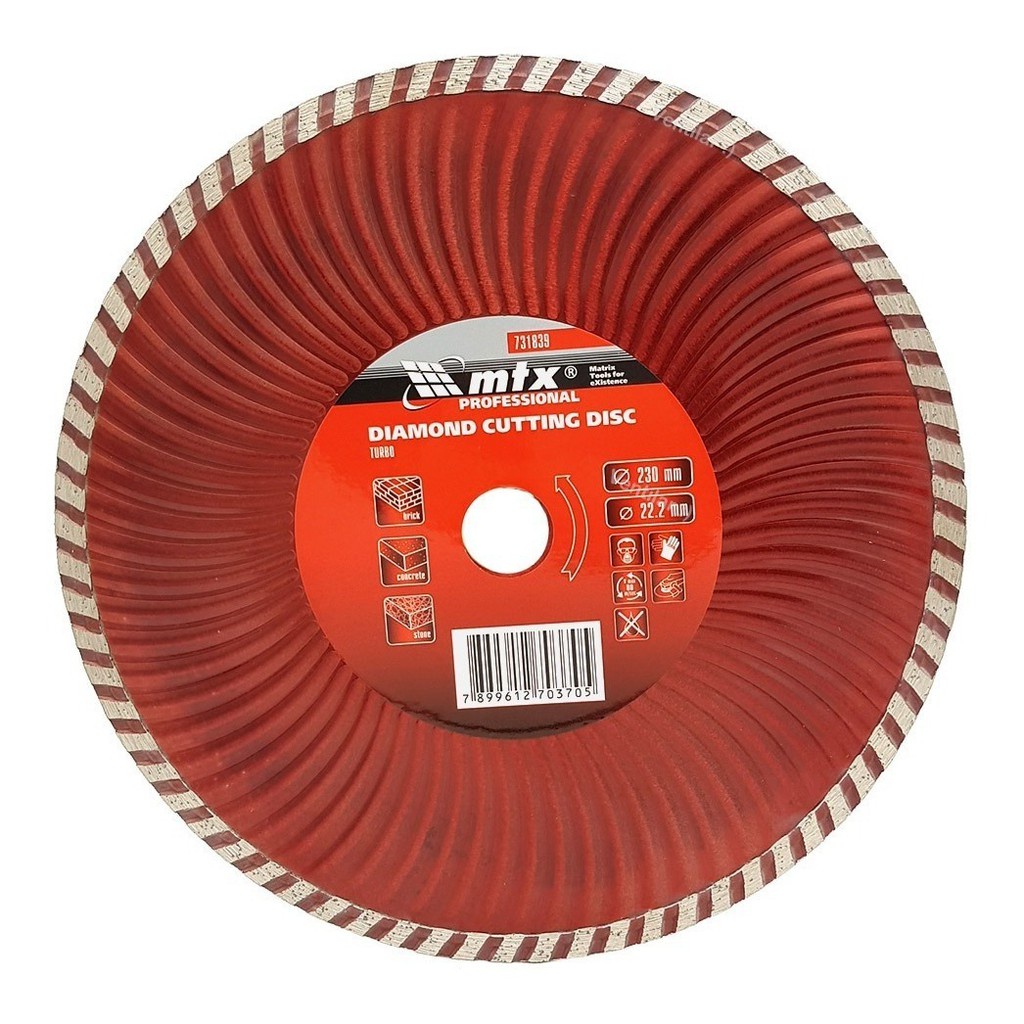Disco Corte Diamantado Turbo 9 Polegadas 230X22mm Esmerilhadeira MTX