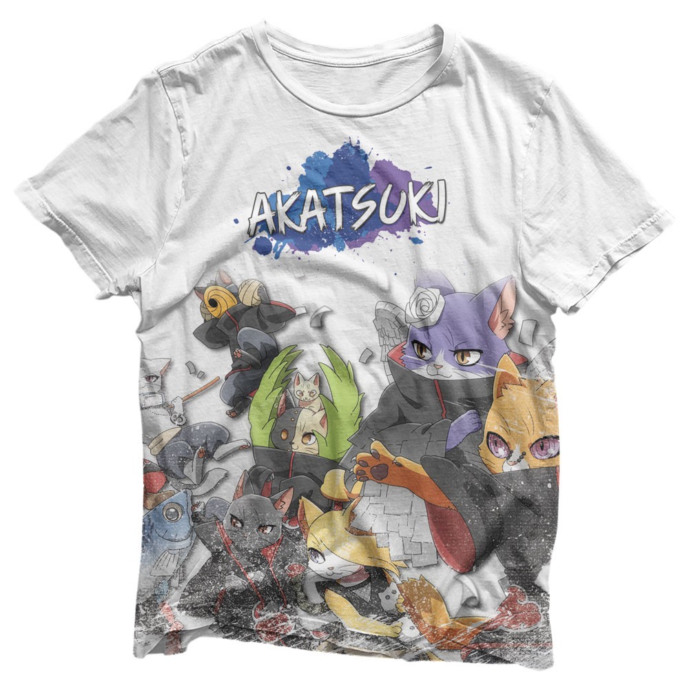 Camisa Akatsuki Nekos Logo - Camisas Akatsuki Estampa Total