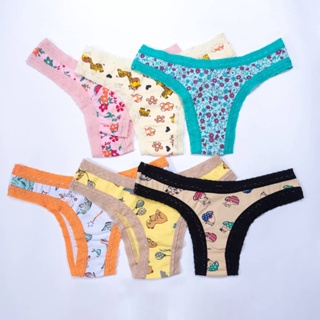 Calcinha Algodão/cotton Com Rendinha Alta Qualidade KIT 6 peças em Oferta na Shopee