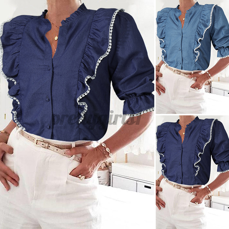 denim blouses for ladies