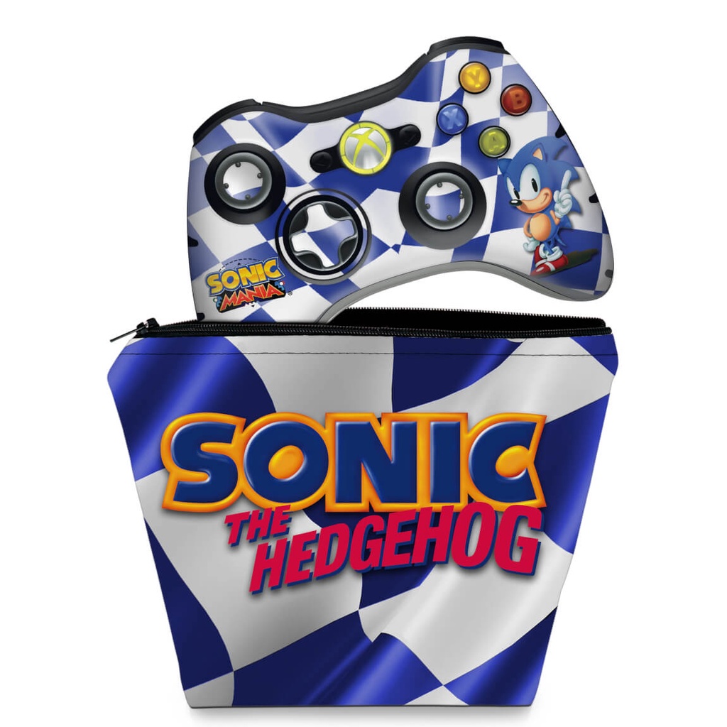 Capa Case e Skin Adesivo Xbox 360 Controle - Sonic The Hedgehog