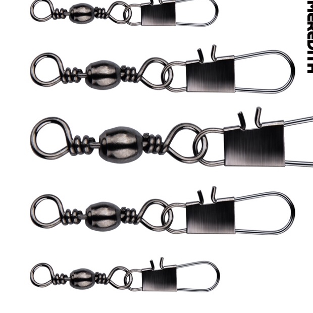 50 Pçs/Lote Conector De Pesca Pino Rolamento Giratório Aço Alto Carbono Com Snap Anzol Isca Enfrentar