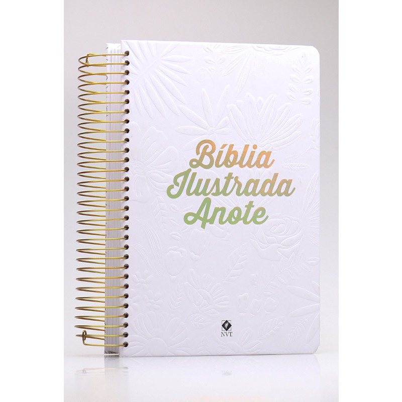 Bíblia Ilustrada Anote NVT Espiral Capa dura Tela Branca em Oferta na Shopee