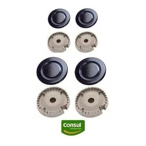 Kit Bacia + Tampa Fogão Consul 4 Bocas Salvia 2 Pq + 2 Gd