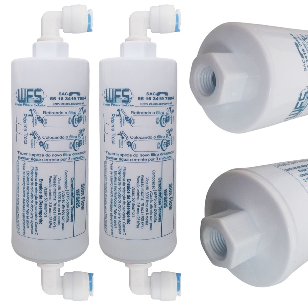 Kit 2 Refil Filtro Compatível Purificador Logic Acqua Star New Up Evidence Líder Hoken Polar WP3000 WP4000