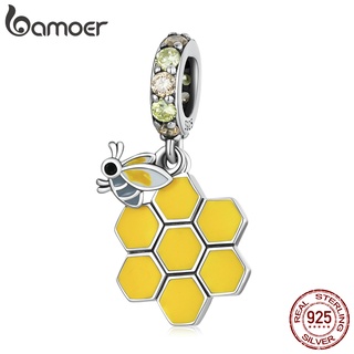 Bamoer Contas De Prata 925 Favo De Mel & Bee Para Diy Acessórios Pulseira SCC2186