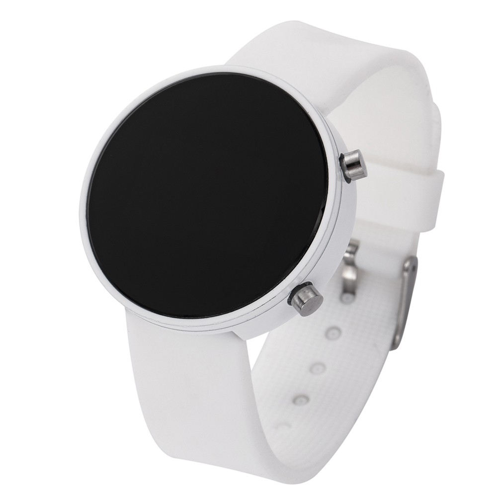 2021 New Fashion Led Round Dial Touch Screen Silicone Watches Relogio Digital Watch Unisex Ladies Sport Electronic Watch Relógio Feminino