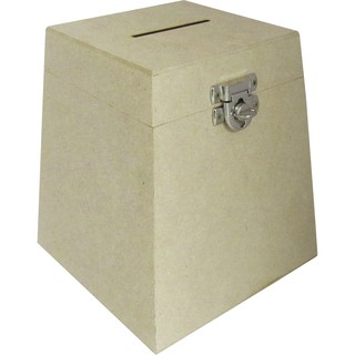 CAIXA URNA COFRE COM FECHO CADEADO N° 1 / 15,5X11,5X11,5 CM MDF Madeira