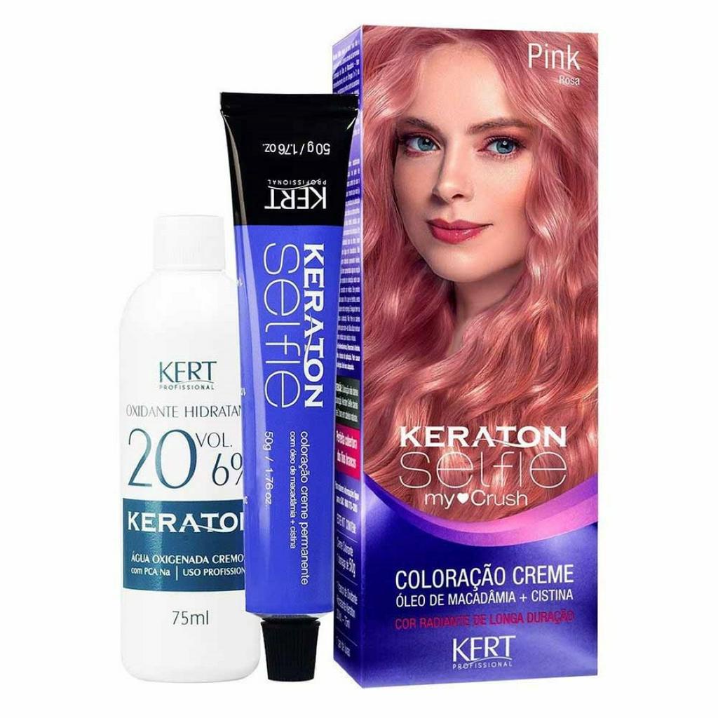 Coloração Creme Keraton Selfie My Crush Pink Rosa -  Kert