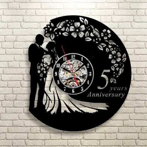 Aniversário de Casamento - Relógio Disco De Vinil Decoração