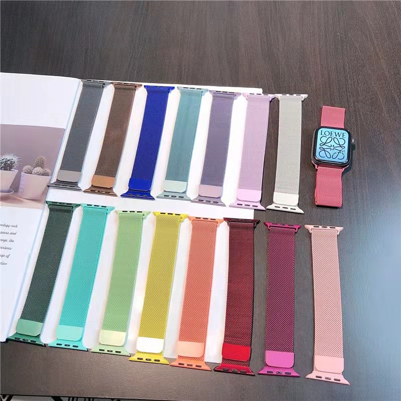 Pulseira Milanese Aço Serve Para Iwo Apple Watch 44mm 42mm 40mm 38mm Series 1, 2, 3, 4, 5 e 6 Iwo 8, 9, 10, 11, 12，13,14,15,16 W26 W26PRO W37 W37PRO