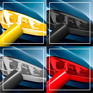 Pelicula adesiva para lanterna, farol, carro e moto - diversas cores 50 x 50 cm em Oferta na Shopee