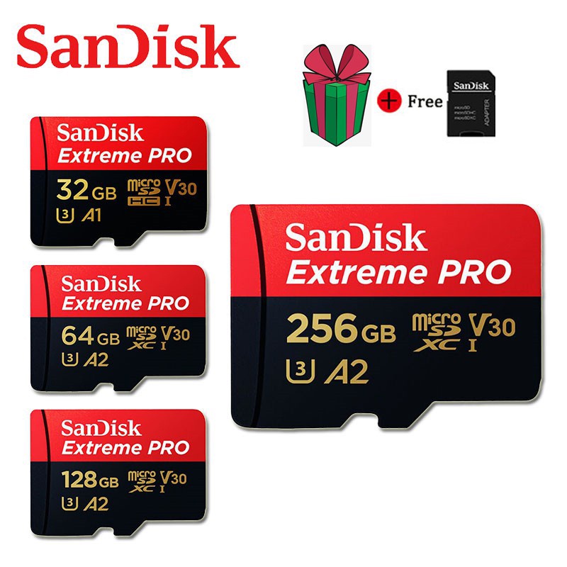 Cartão De Memória Microsd Sandisk Extreme Pro Micro Sd Max 170mb S 32gb 64gb 128gb