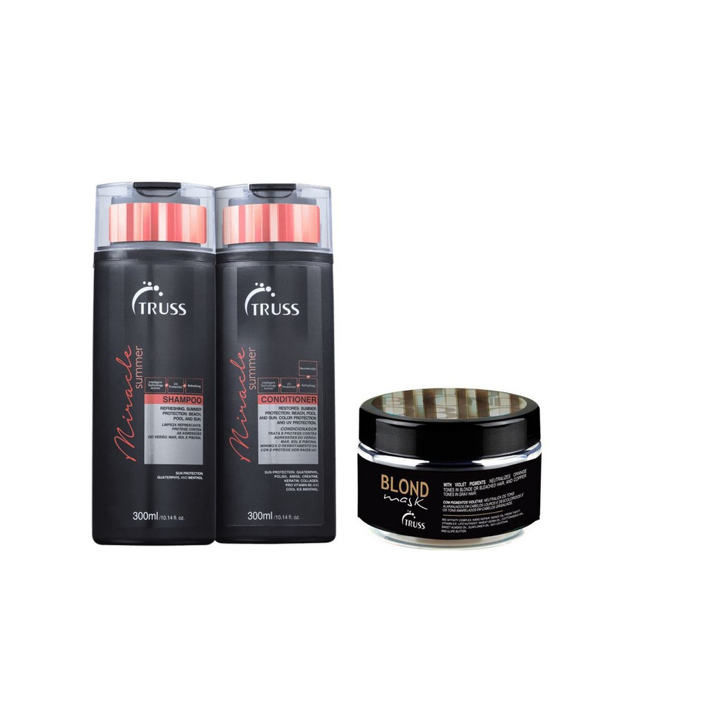 Truss Miracle Summer Shampoo e Condicionador e Máscara Blond