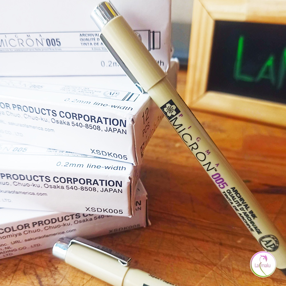 Caneta Técnica Sakura Pigma Micron de 005 à 08 + Brush - COR PRETA em Oferta na Shopee