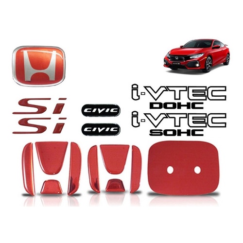 Kit Emblema Grade Volante New Civic 06 A 11 + Si I-vtec