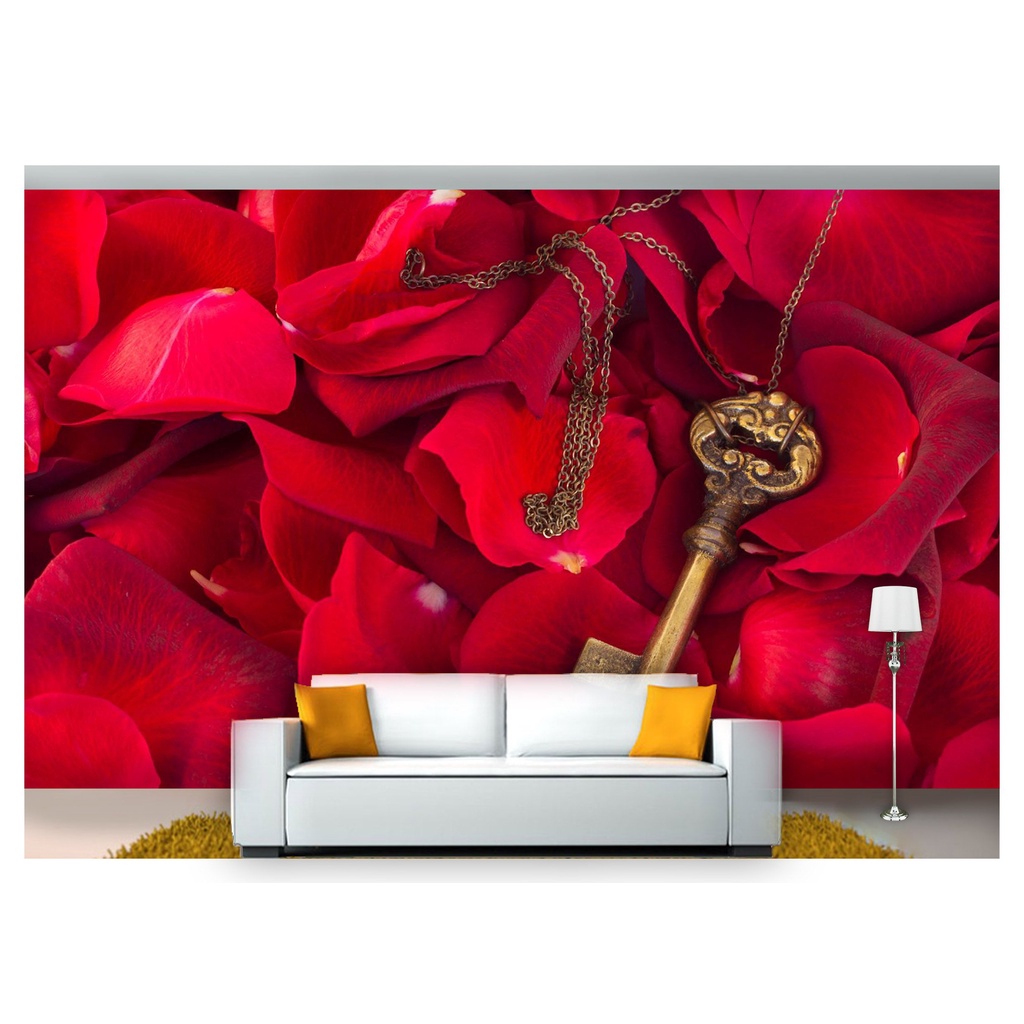 papel de parede Flores Rosas Romantico 3D 6m² NFL247