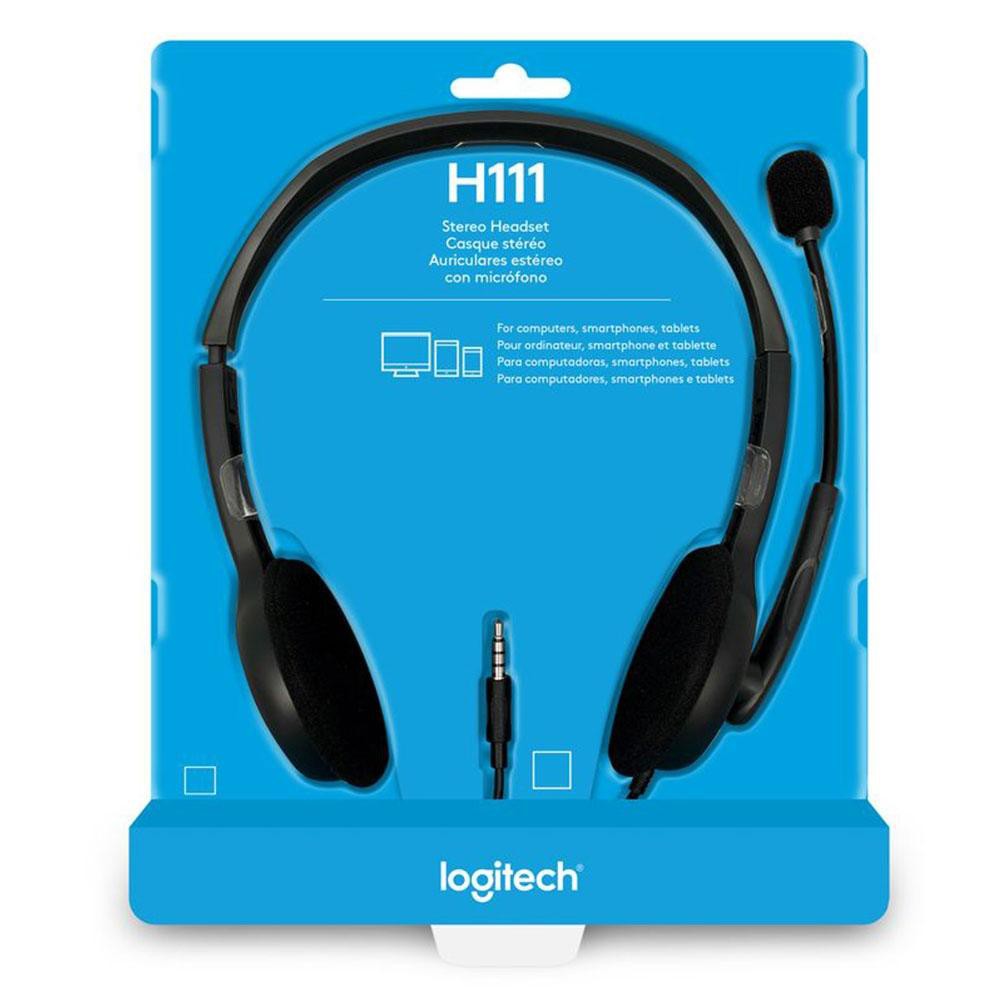 Headset Logitech H111 Com Fio P3 Estereo Analogico Cinza