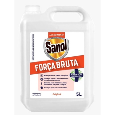 Desinfetante Bactericida 5l Força Bruta Lysoform Sanol Pesado Eficiente Contra Coronavírus