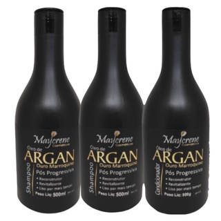 Kit Óleo De Argan Ouro Marroquino - Pós Progressiva com 2 Shampoo e 1 Condicionador