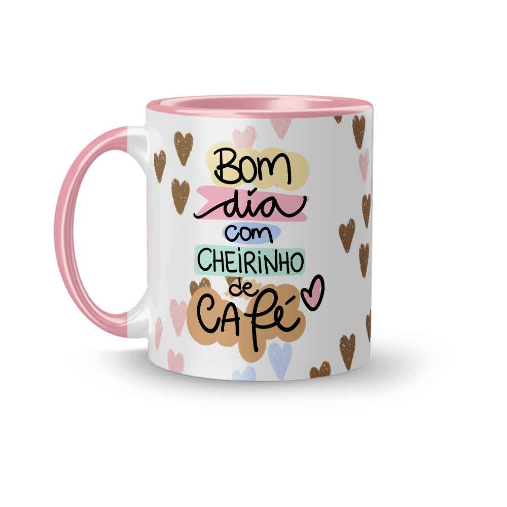 Caneca Personalizada Café - Bom Dia com Cheirinho de Café | Shopee Brasil