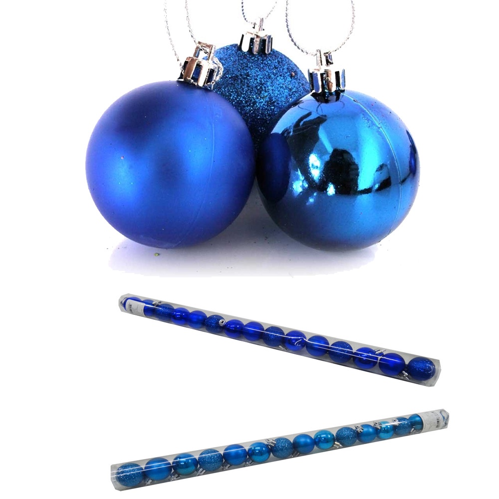 Kit 30 Bolas De Natal Azul Claro Escuro 3cm Mista Glitter Fosca Lisa  Decoracao Arvore | Shopee Brasil