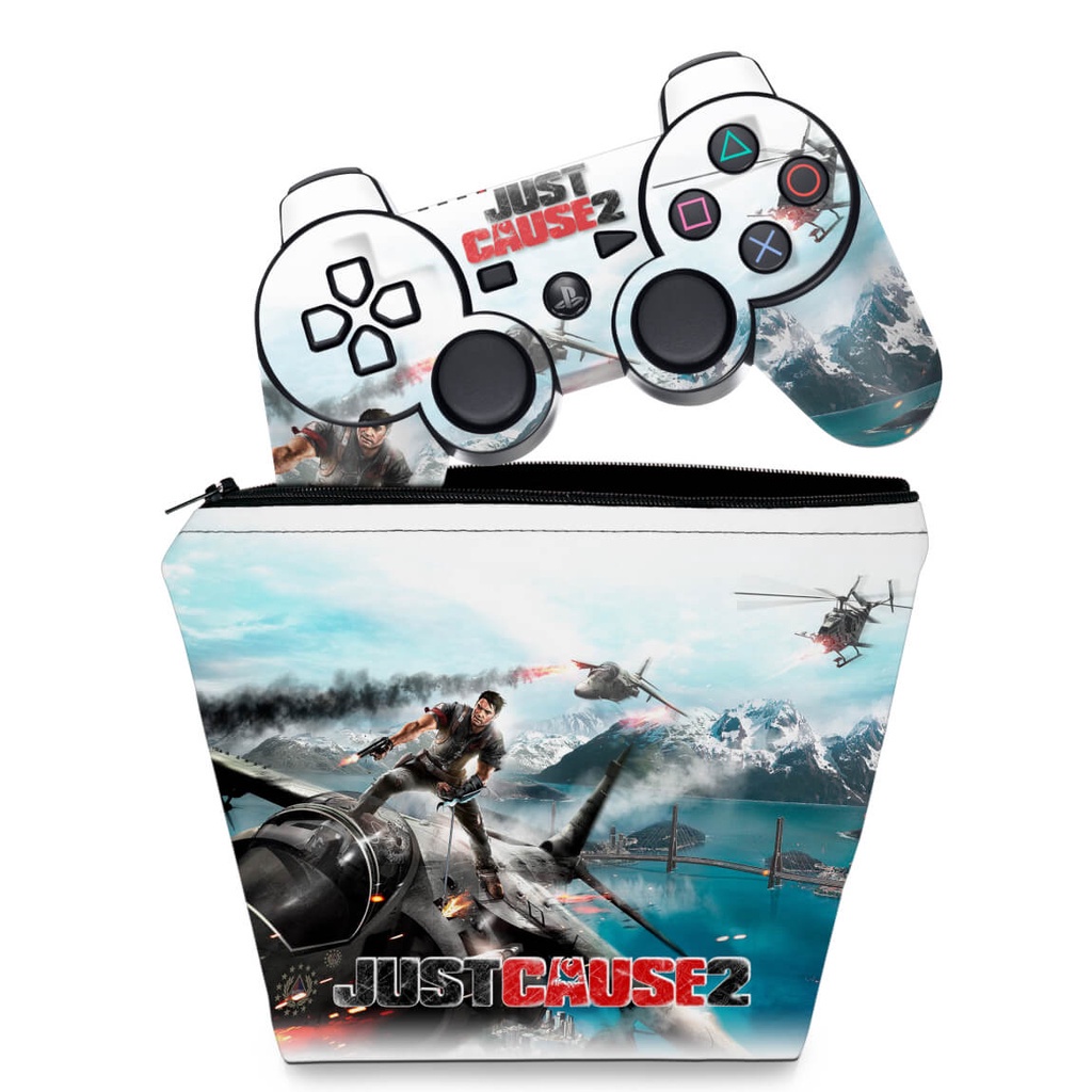 Capa Case e Skin Adesivo PS3 Controle - Just Cause 2