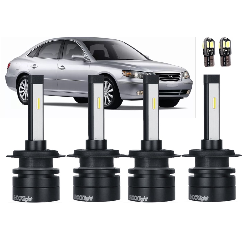 Lâmpadas Hyundai Azera 2007 2008 2009 2010 2011 Super Led S14 Farol Alto e Baixo H7/H7